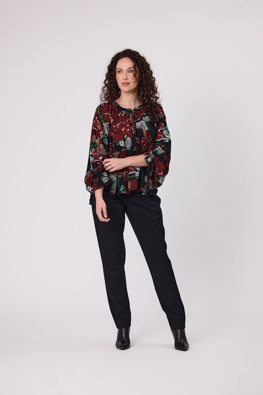 Angelina Peasant Top - C6003 - Black Pattern - Due Feb/Mar