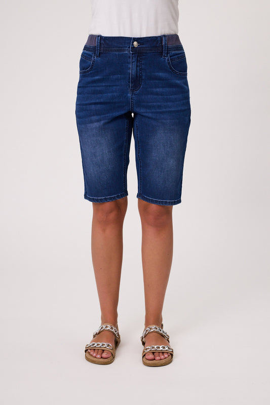 Long Length Knit Denim Short