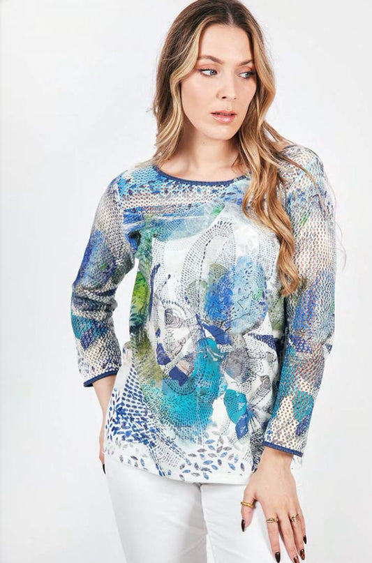 Kalisson Top - KA E100.085 - Multi Blue Top