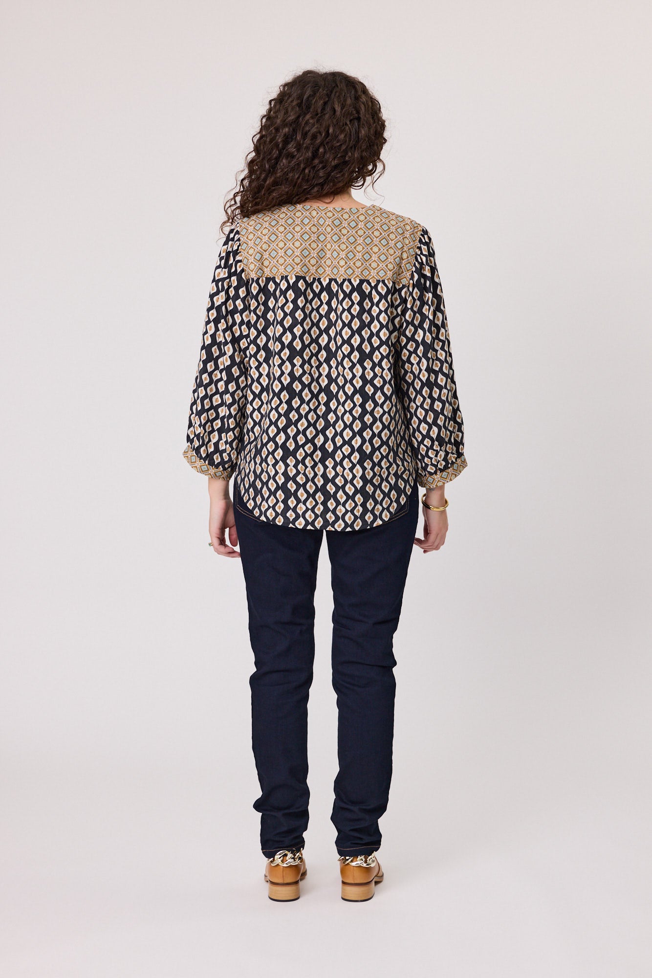 Albi Contrast V Neck Blouse - 30% Off
