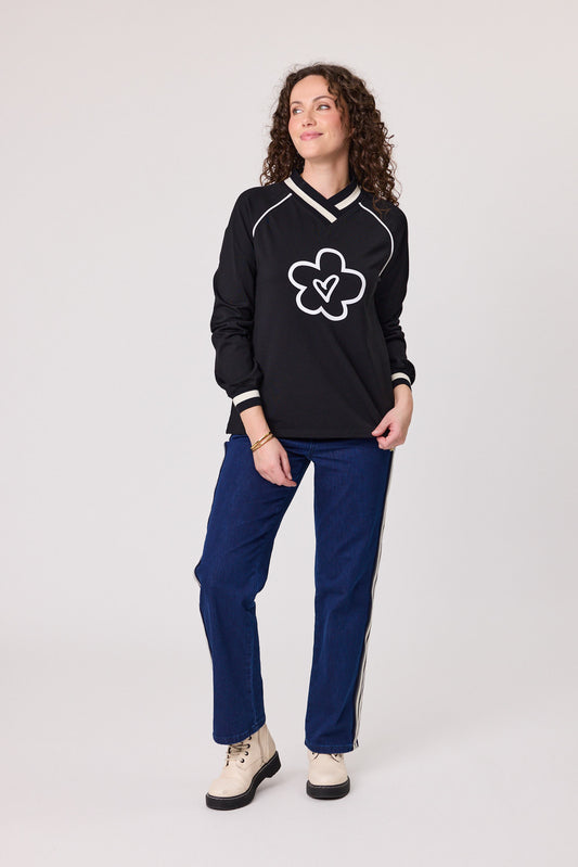 Daisy V Neck Sweatshirt