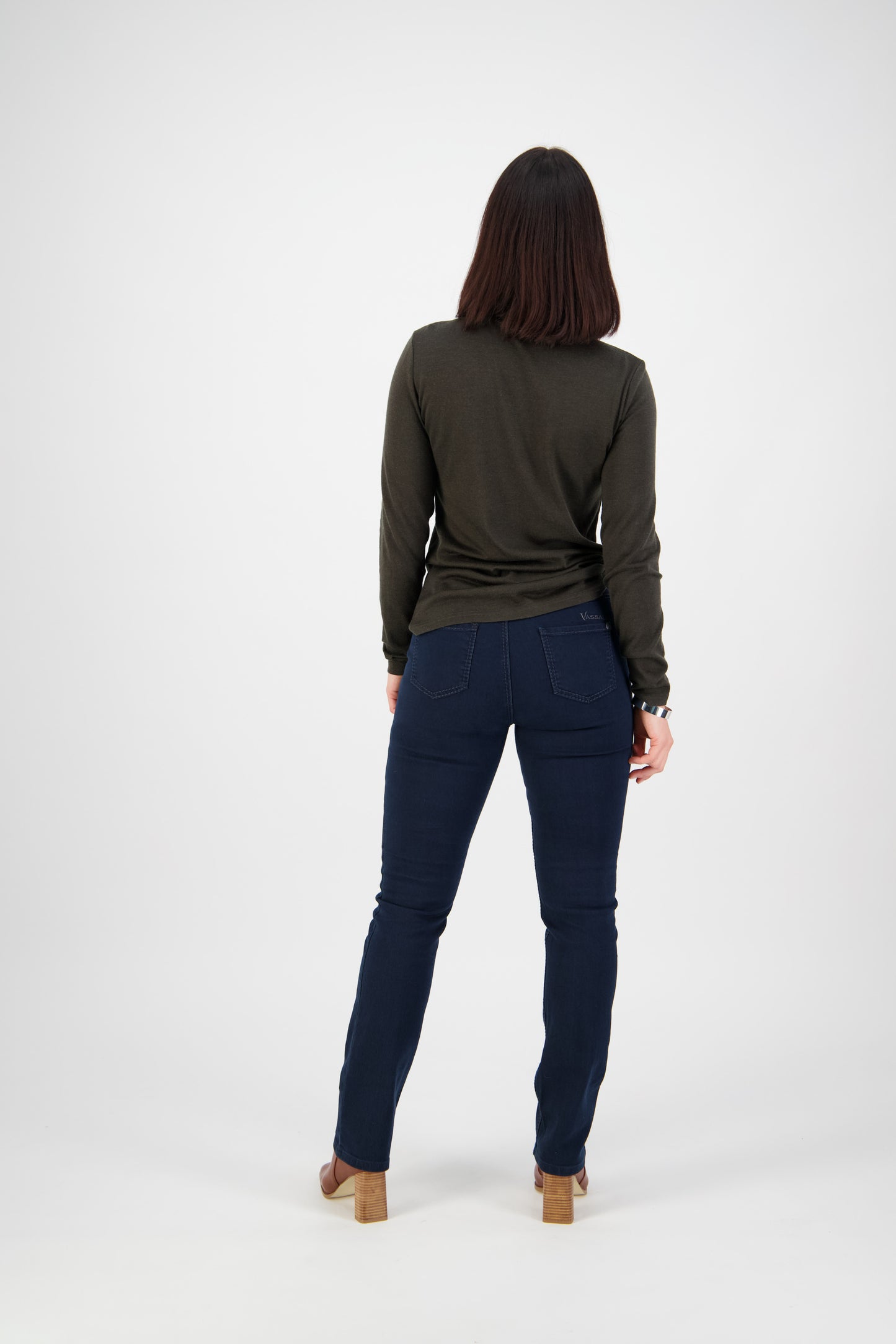 Vassalli - Slim Leg Full Length Jean with Heavy Top Stitch - 5719 - Indigo