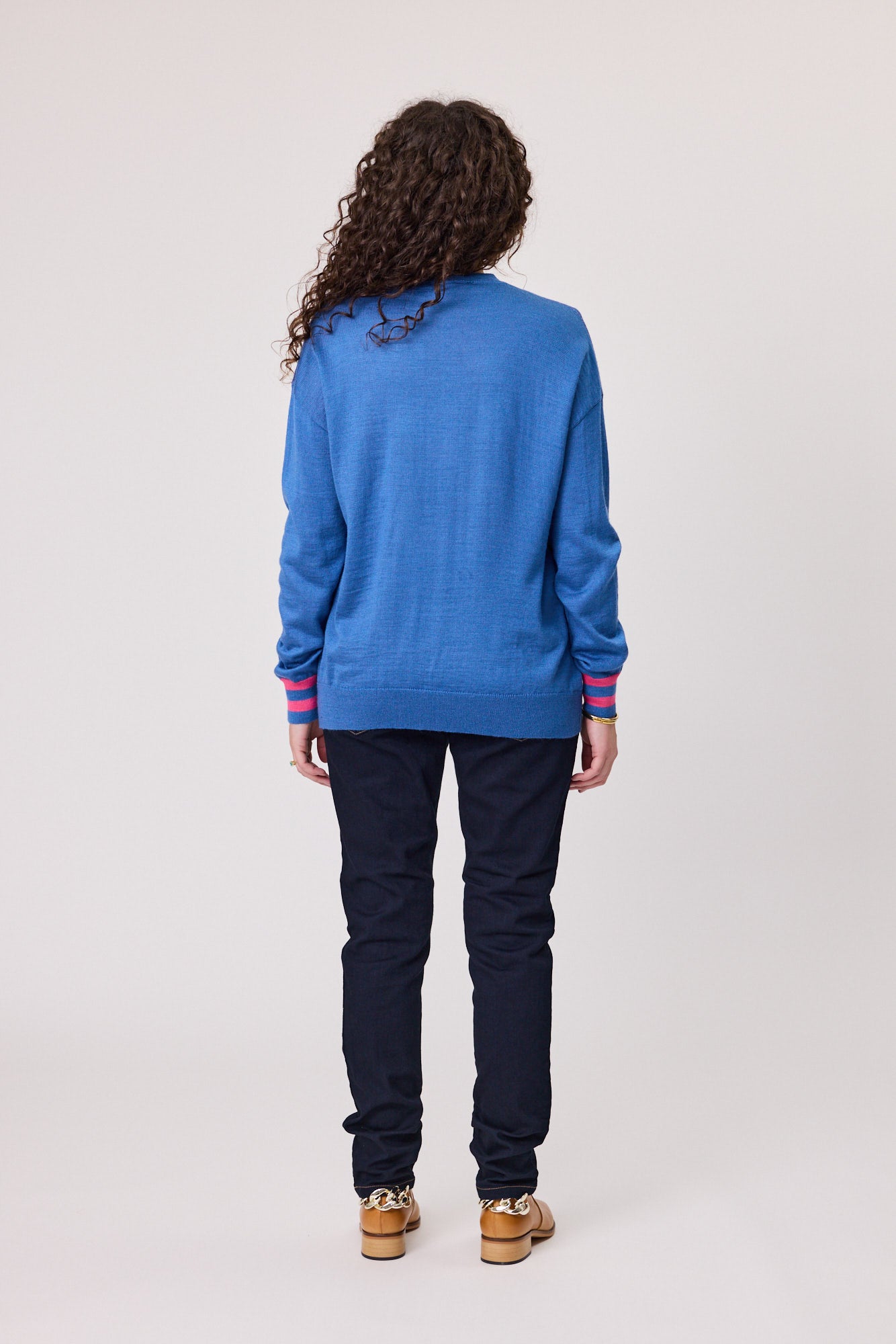 Merino Blend Daisy Jumper - Blue