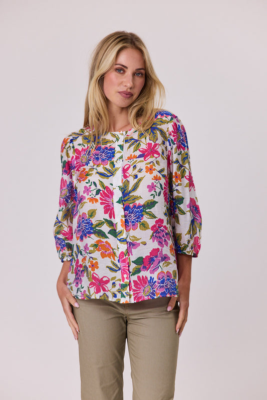 Livia Print Top - Pink - DUE AUG/SEPT