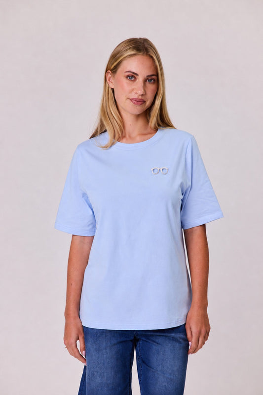T-Shirt & Brooch - Pale Blue - DUE AUG/SEPT