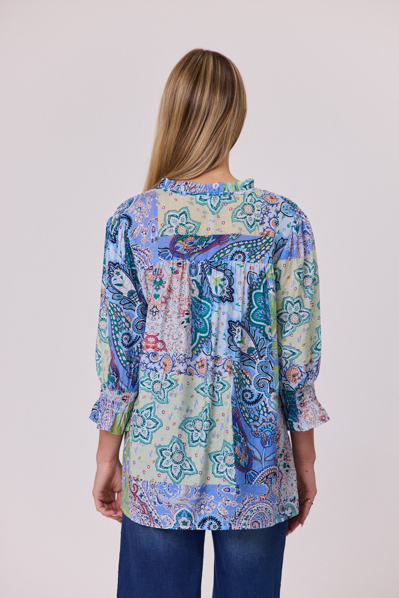 Aurora Peasant Top - Blue - DUE AUG/SEPT