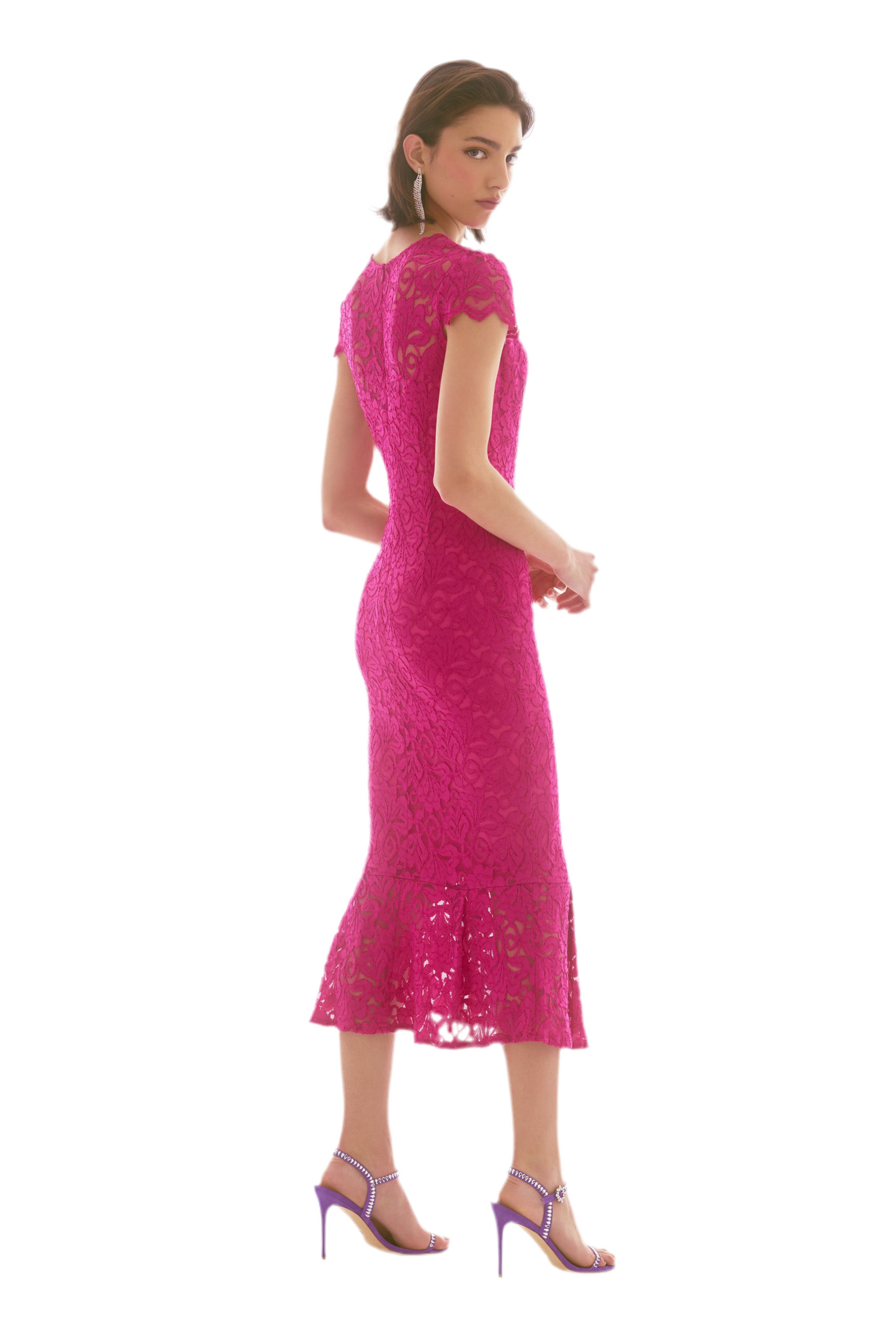 Joseph Ribkoff - Signature | Stretch Lace Trumpet Dress - 251714 - Geranium