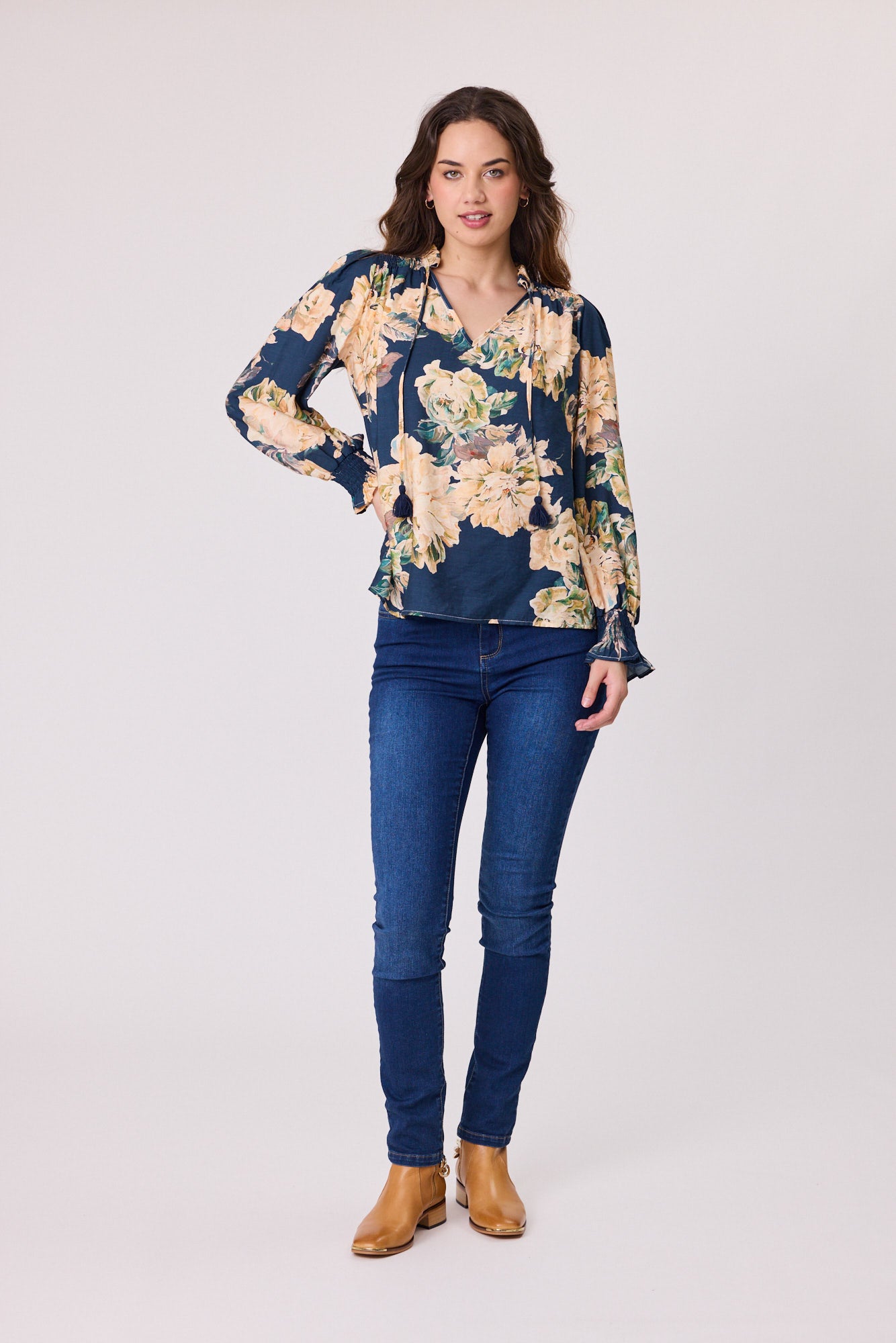Rose Peasant Top
