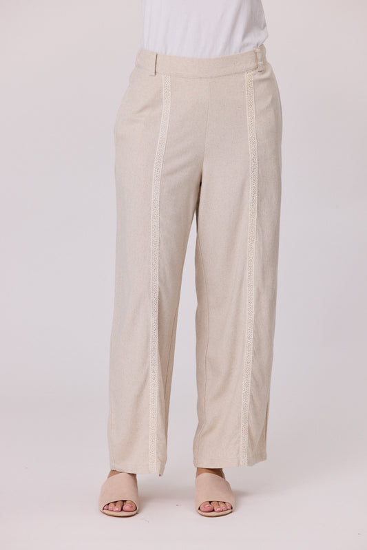 Havana Linen Pant - Natural- Due Aug/Sept