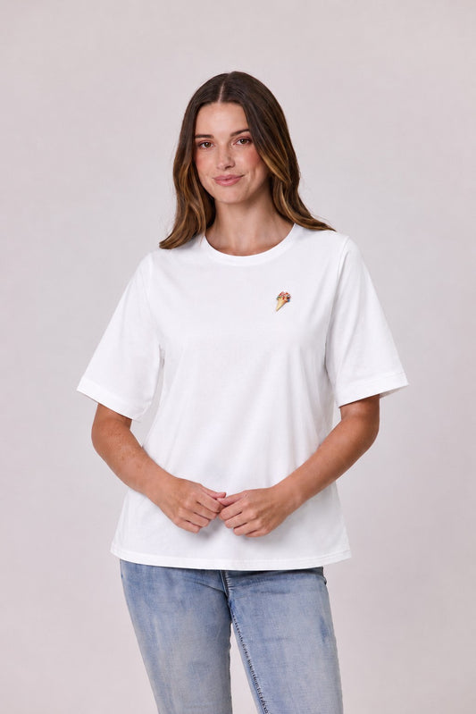 T-Shirt & Brooch - White - DUE AUG/SEPT