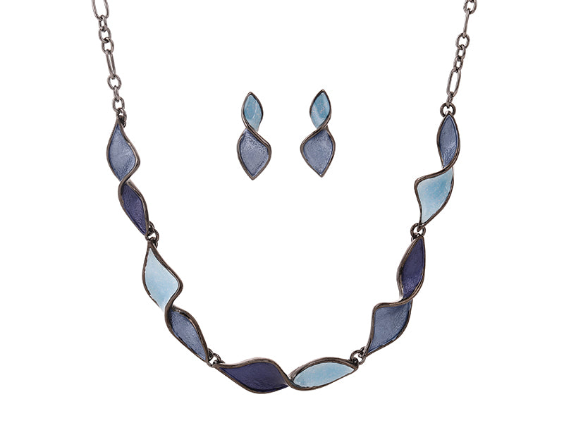 Blue Wave Necklace/Earring Set - NC3655