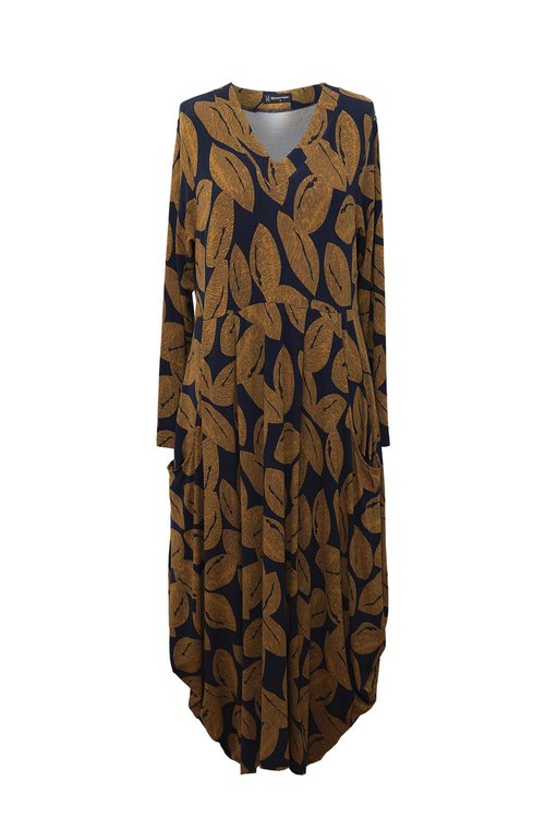 Carly Dress - D1600 - Toffee Leaves