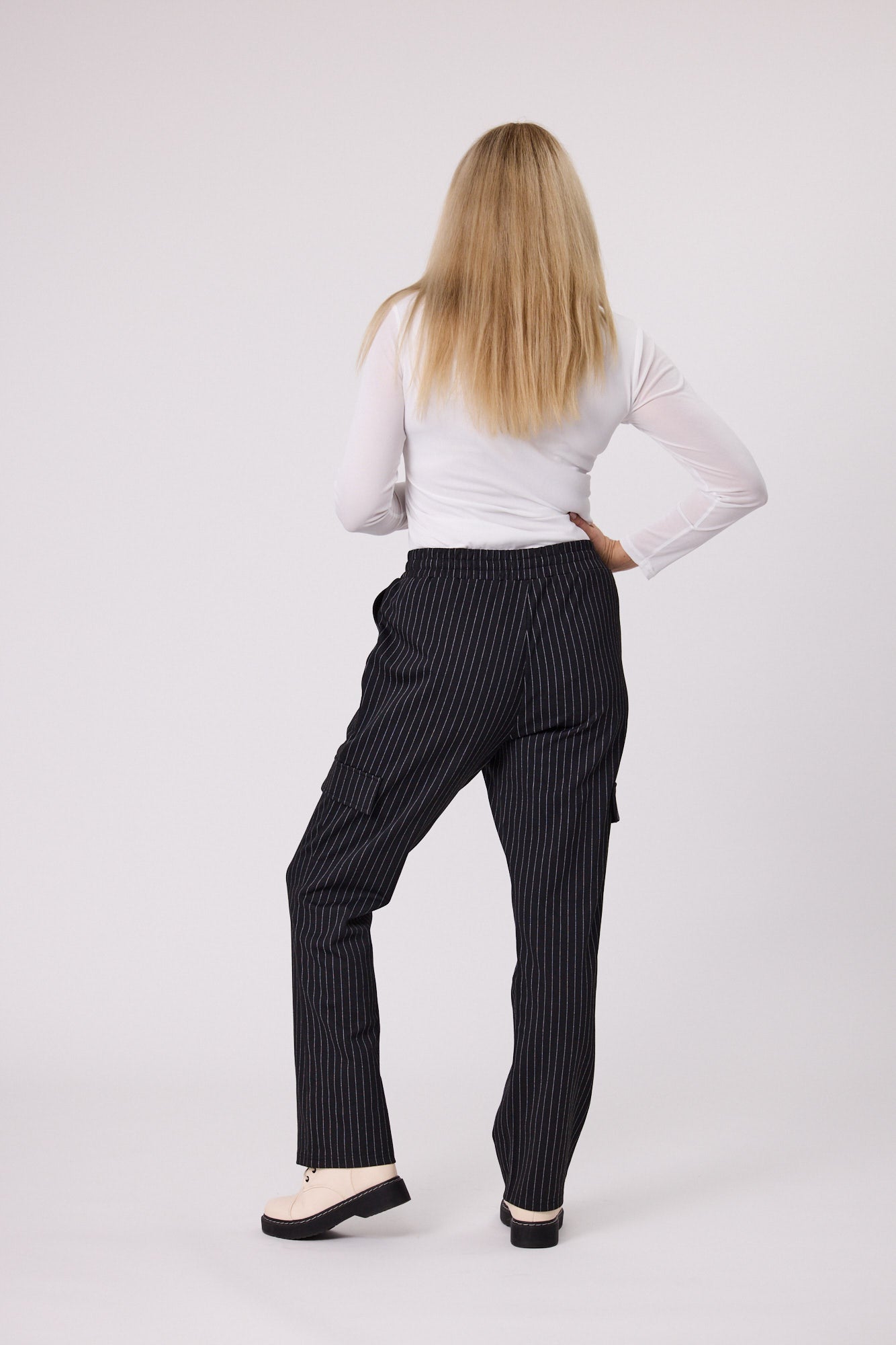 Brooklyn Pant - D8013b - Black/Grey Stripe - Due Feb/Mar