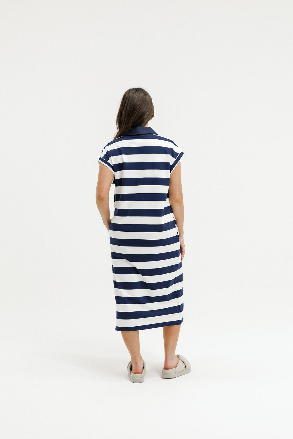Della Dress - Navy Stripes (Due Sept)