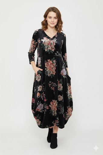 Carly Dress Black Floral - 50% Off