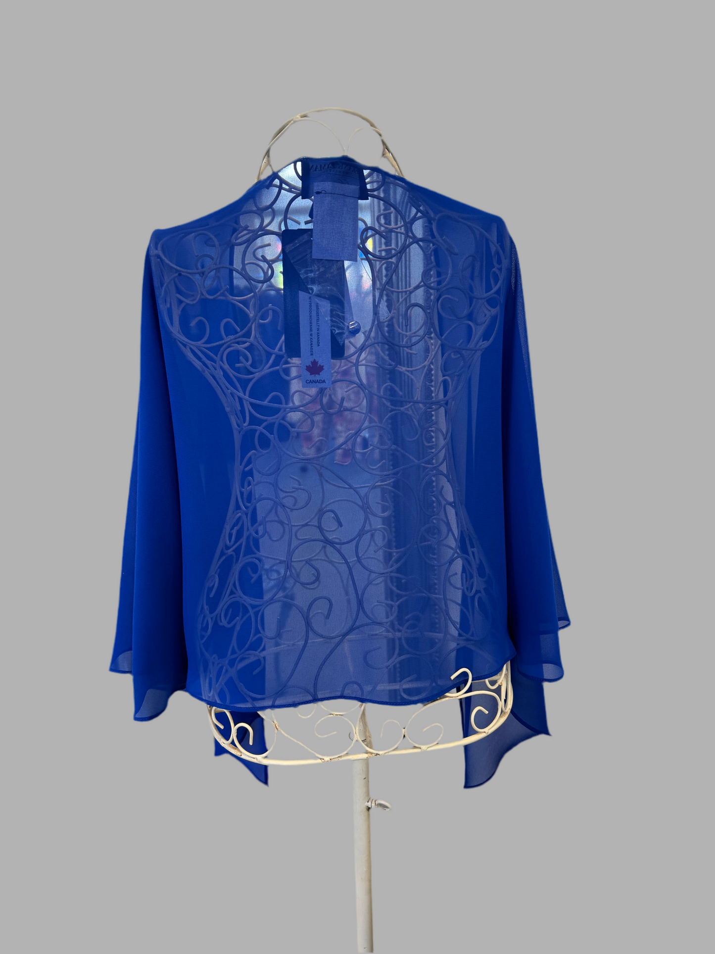 Chiffon Shawl Cover up  Royal Blue