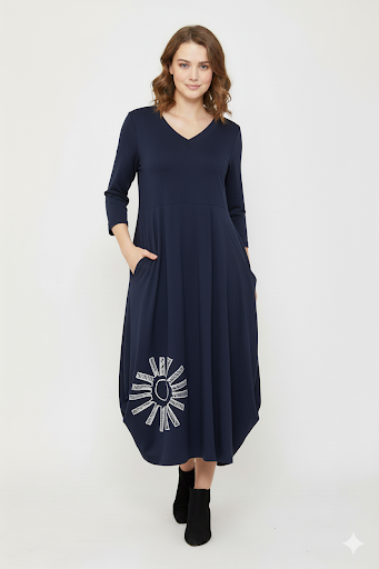 Carly Dress Sun Screen Navy - 50% Off - 1 x size 8 left 3/4 sleeve