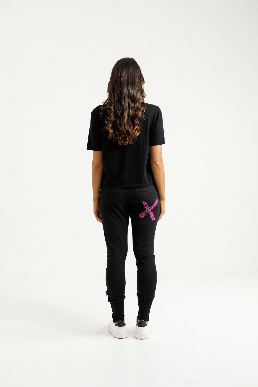 Apartment Pants - Black with Orchid Damask (Winter weight)