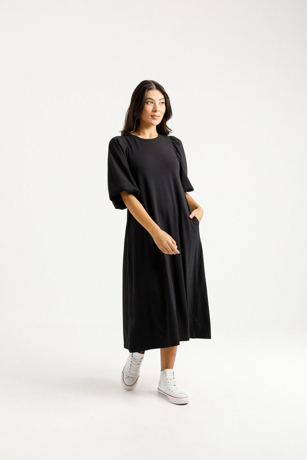 Home-Lee - Ivy Midi Dress - Black