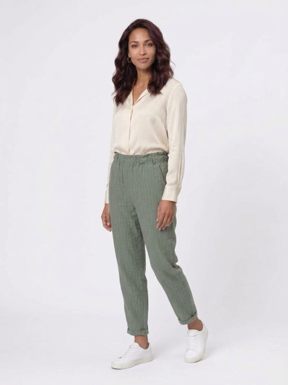 Haven Stripe Pant - Khaki