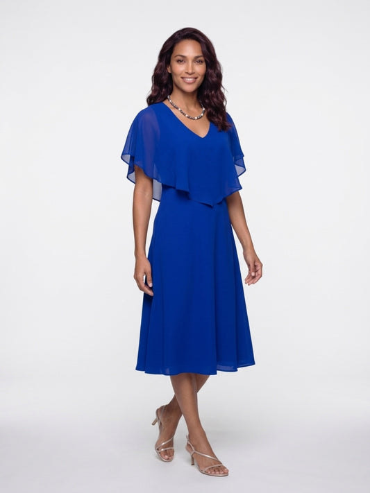 Chiffon Overlay Dress Royal Sapphire - Now $159.95
