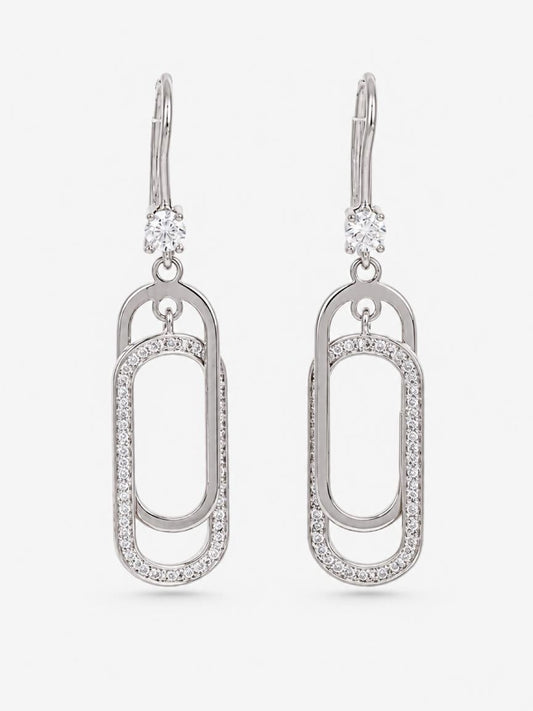Zircon Rhodium Earrings - MSE1346