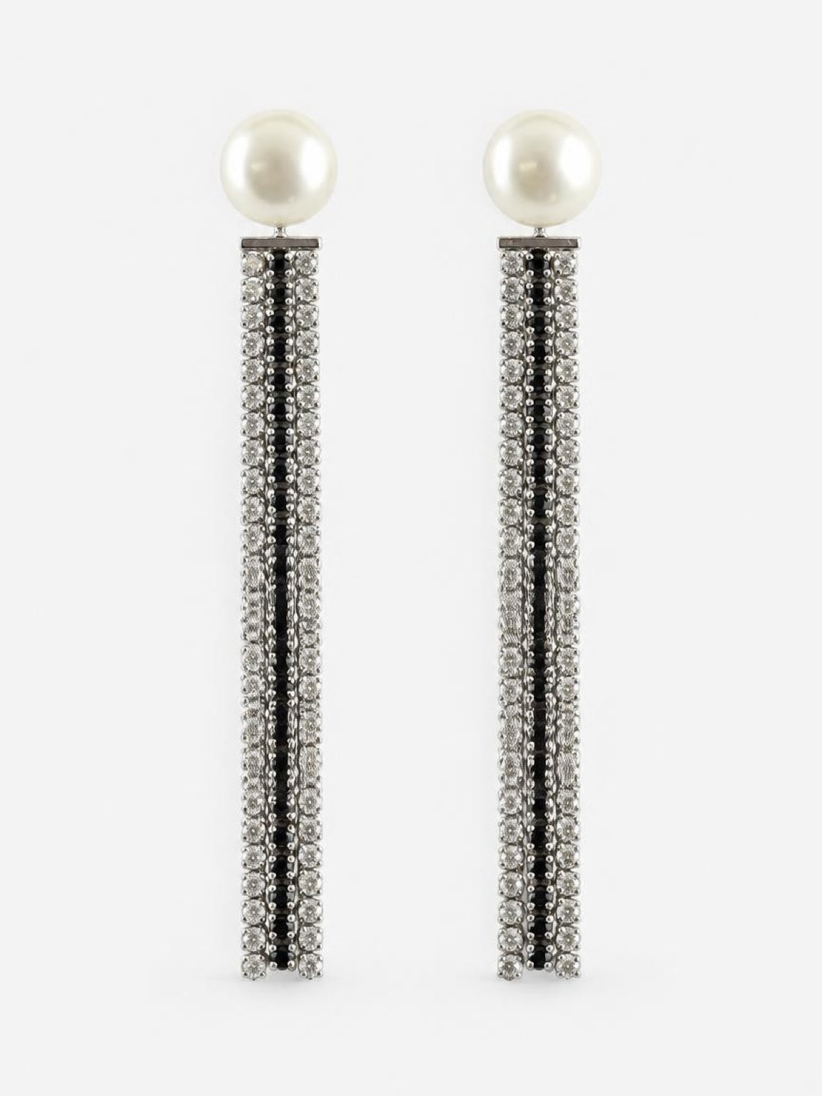 Pearl Zircon 925 Silver Earring - SS0092