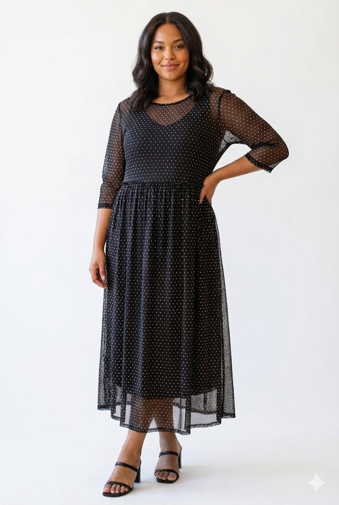Sarai Dress Polka Dot Black/White - 50% Off