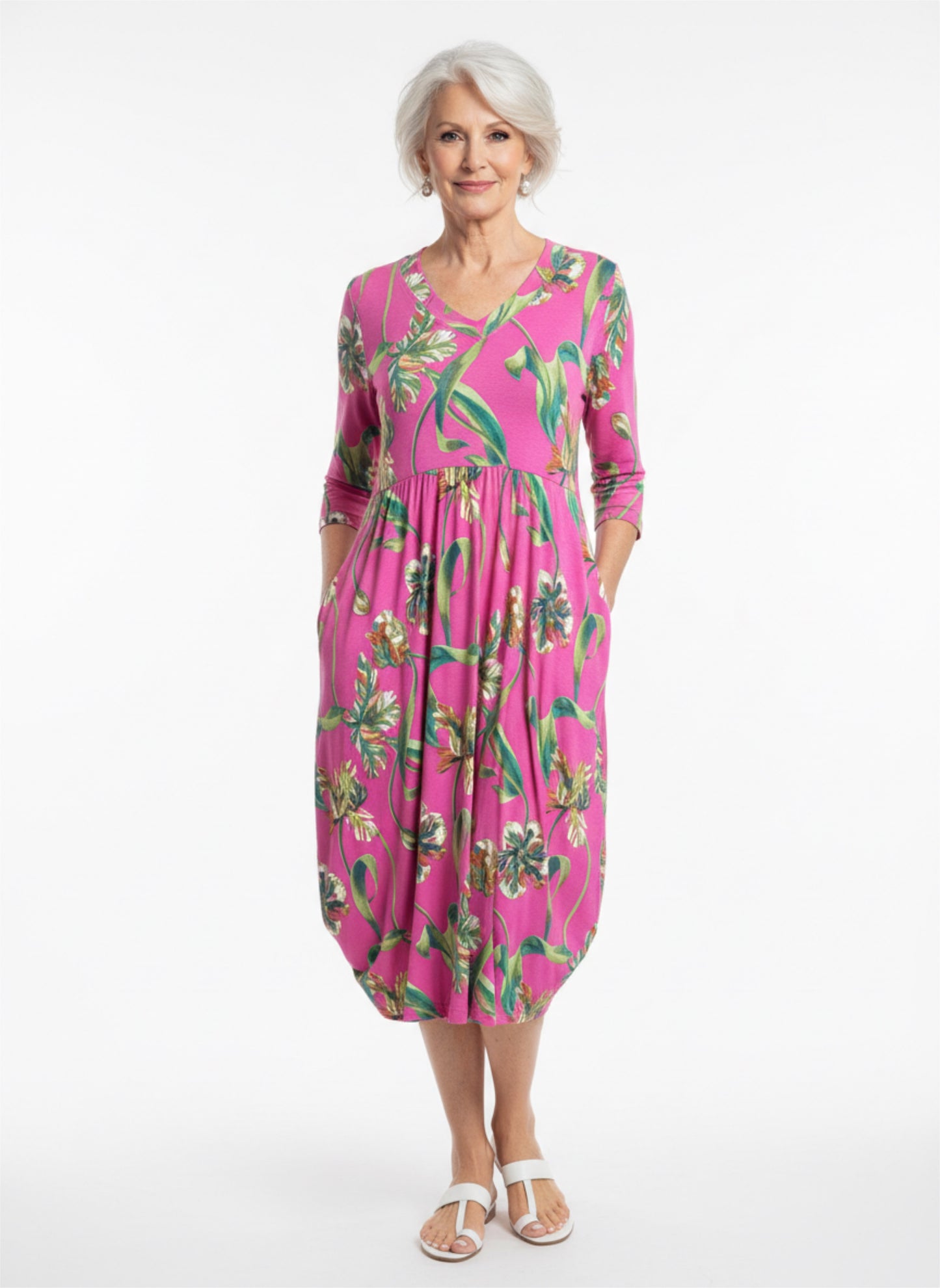 Carly Dress - Pink Floral - 50% Off
