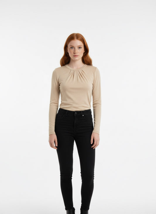 Lilia Merino Top - Sand