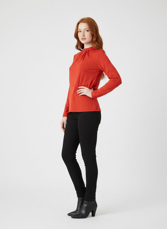 Lilia Merino Top - Chilli