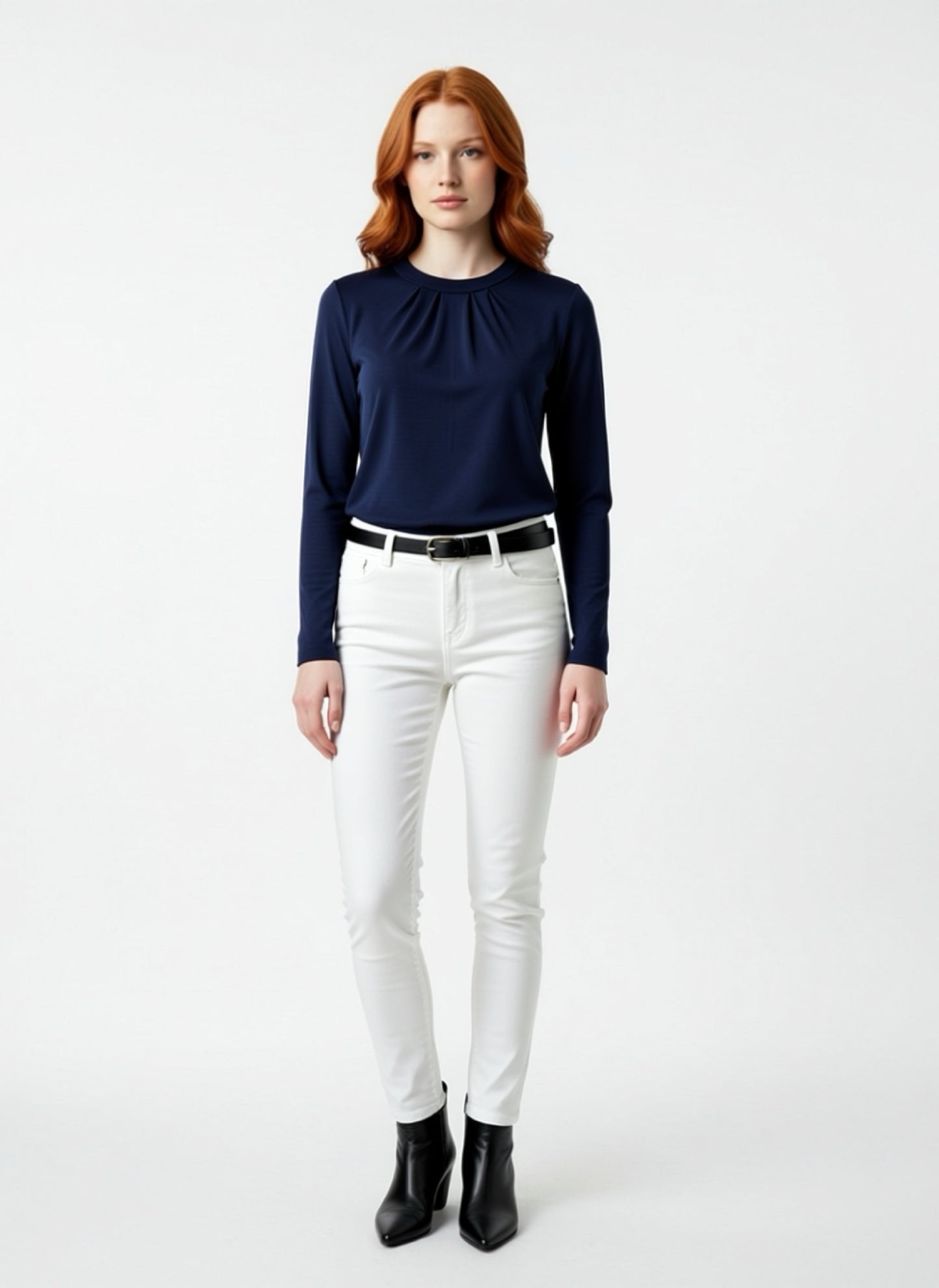 Lilia Merino Top - Navy