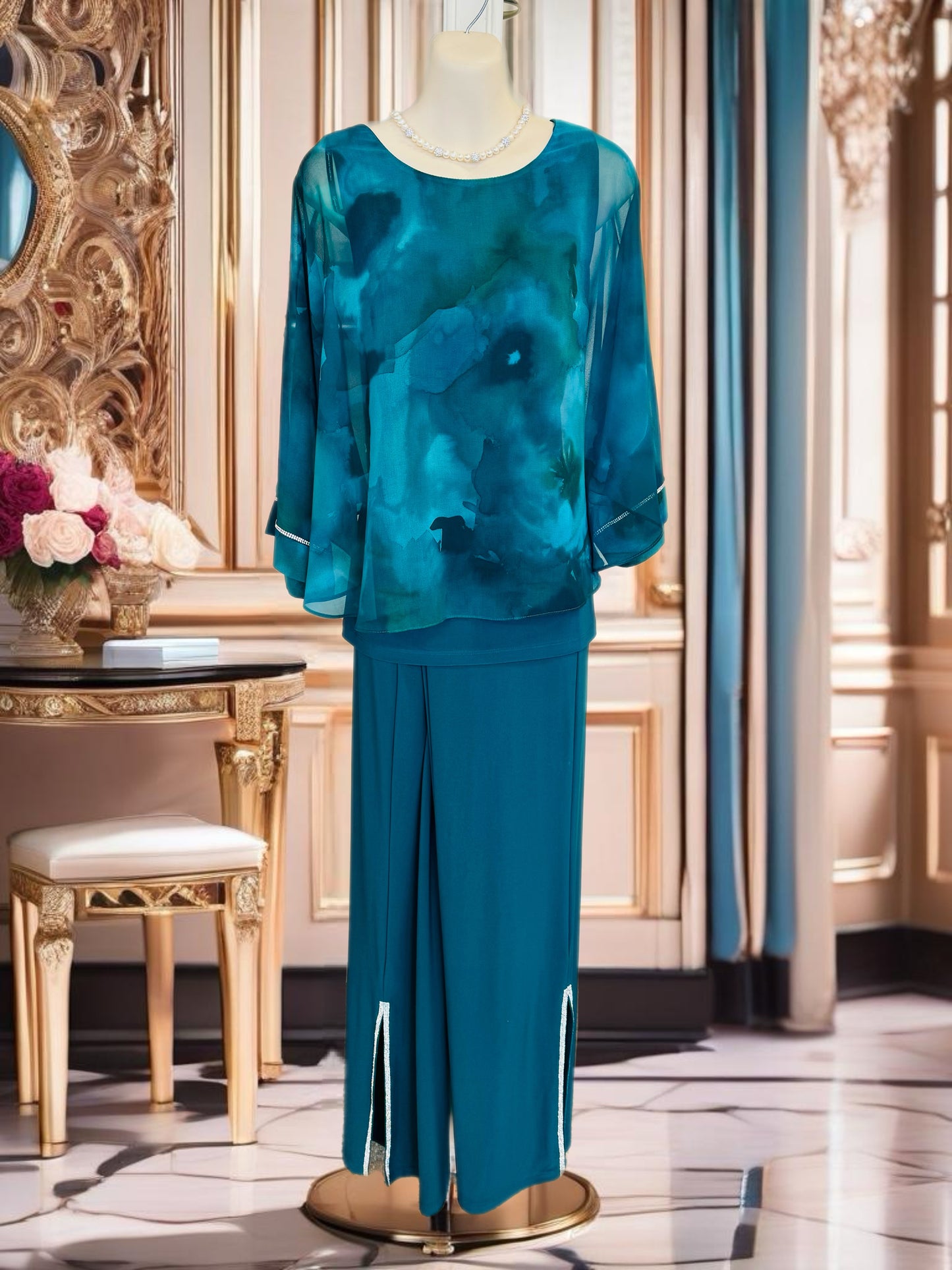 Frank Lyman - 2Piece Pants Suit - Spruce/Teal