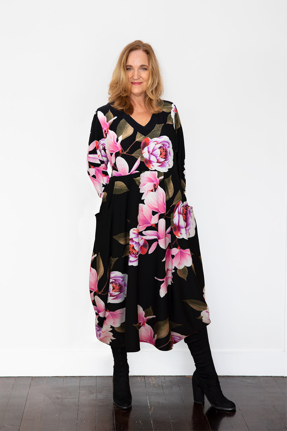 Bittermoon - Carly Dress - Peoni Floral Pattern 3/4 sleeve