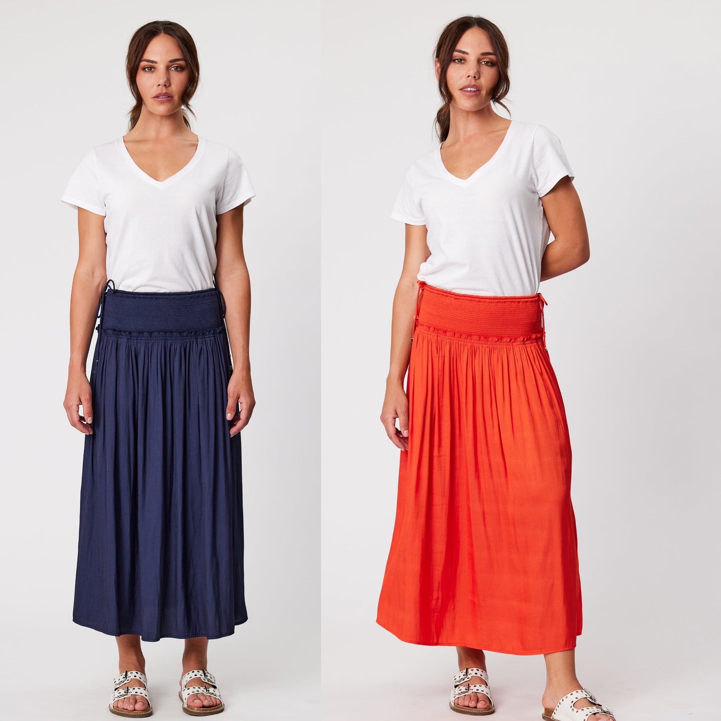 Design Nation - Perk Skirt - DN28478 - Orange and Navy - 50% Off