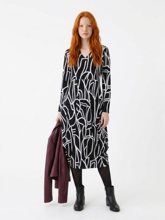 Carly Dress Black/Beige
