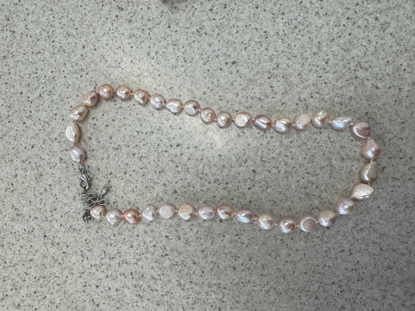 Light Purple Colour  Irregular Freshwater Pearl Necklace - PL0343