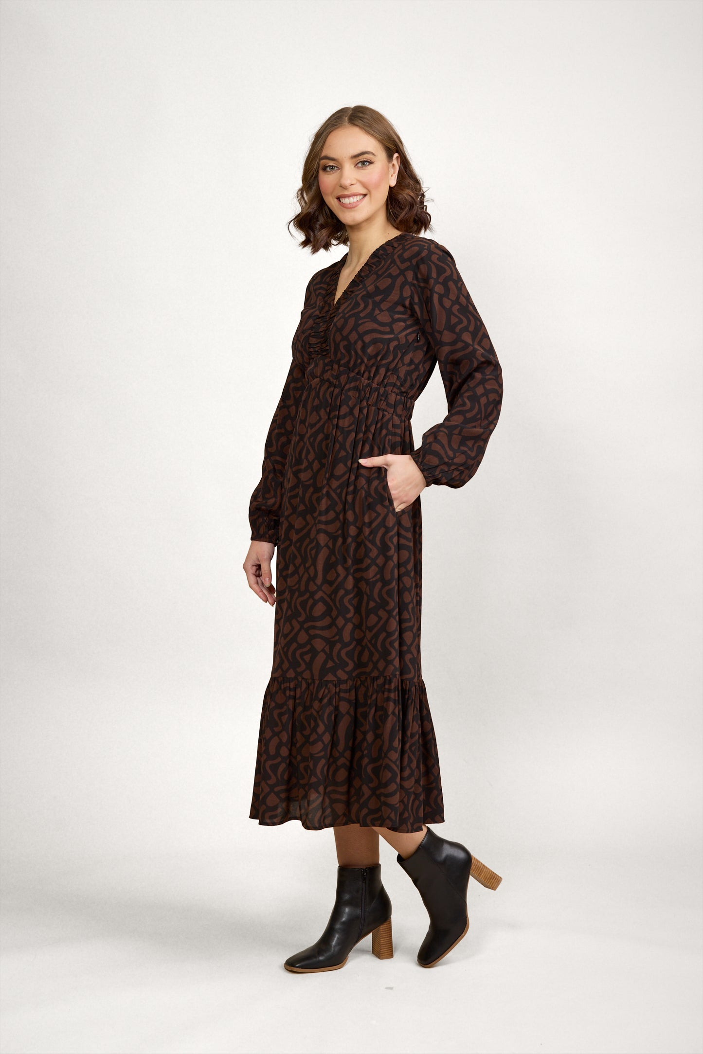 Jolene Dress - K1057 - Mocha - Due Mid Feb