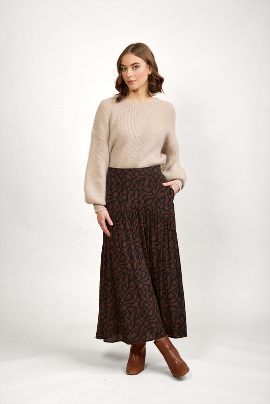 Milan Skirt - K4035 - Mocha - Due Mid Feb