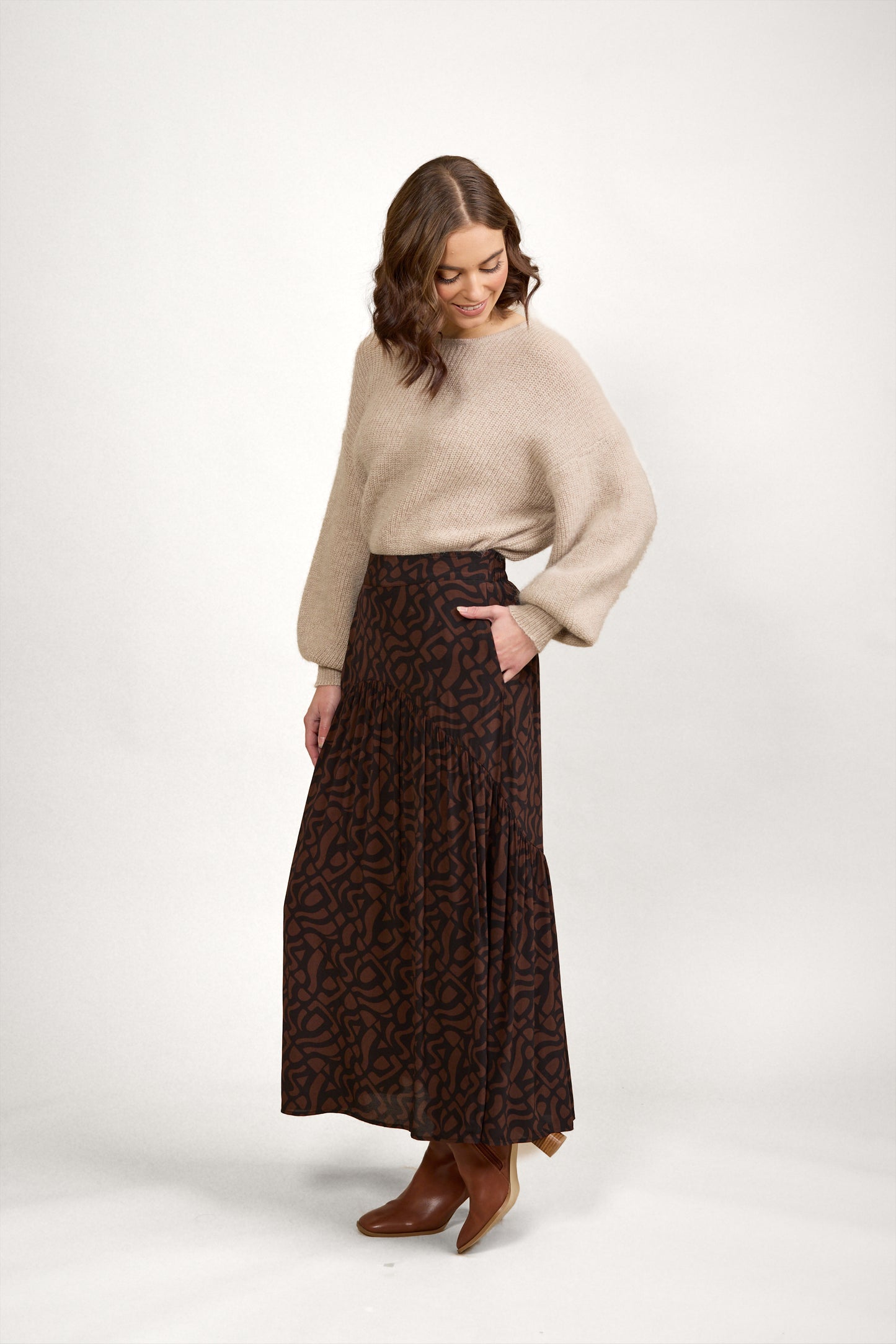 Milan Skirt - K4035 - Mocha - Due Mid Feb