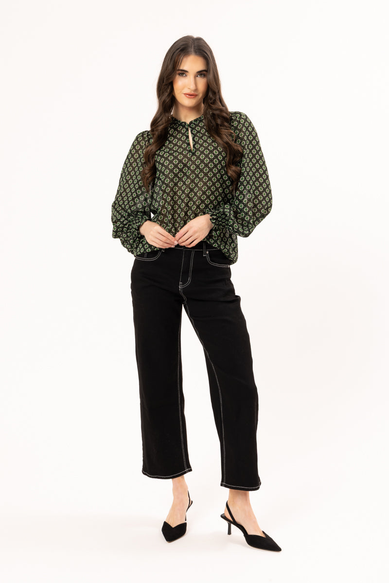 Movement Blouse - Forest Geo