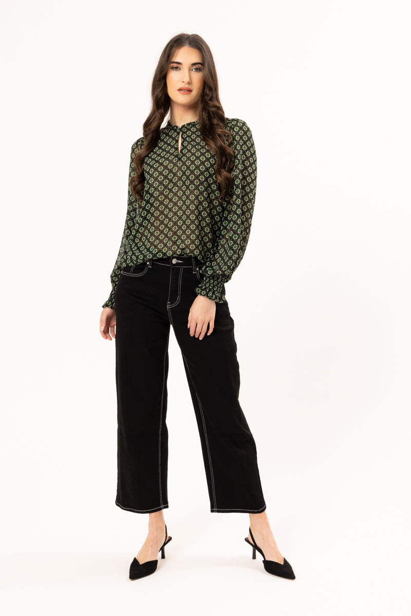 Movement Blouse - Forest Geo