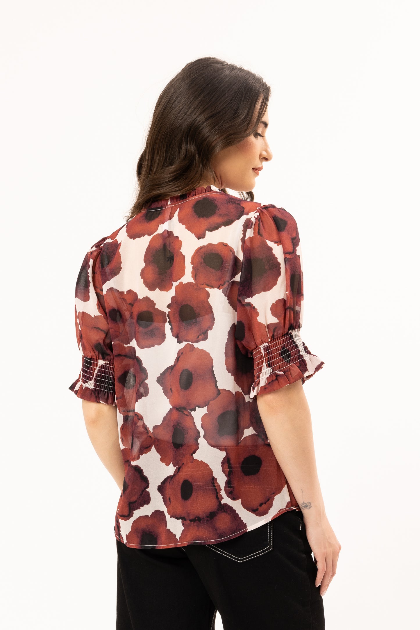 Movement Blouse in Merlot Pop