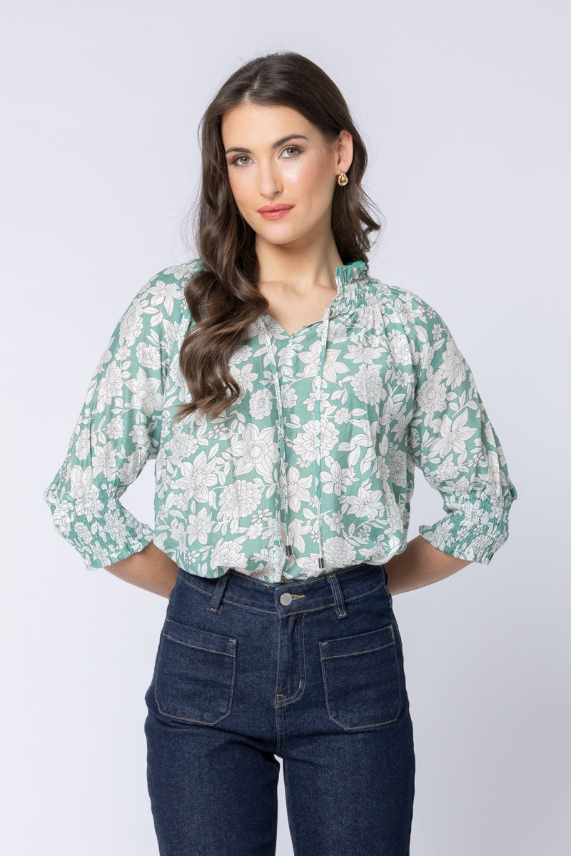 Encourage Top - Sage Bloom