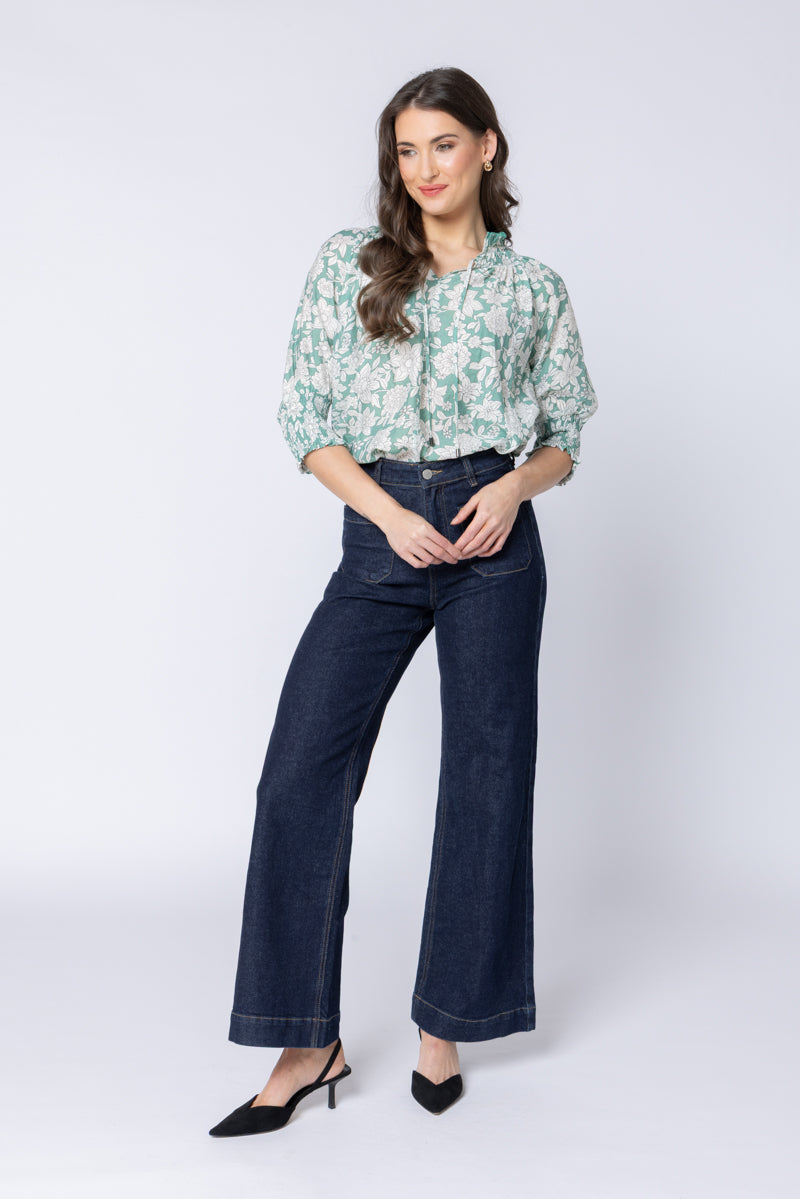 Encourage Top - Sage Bloom