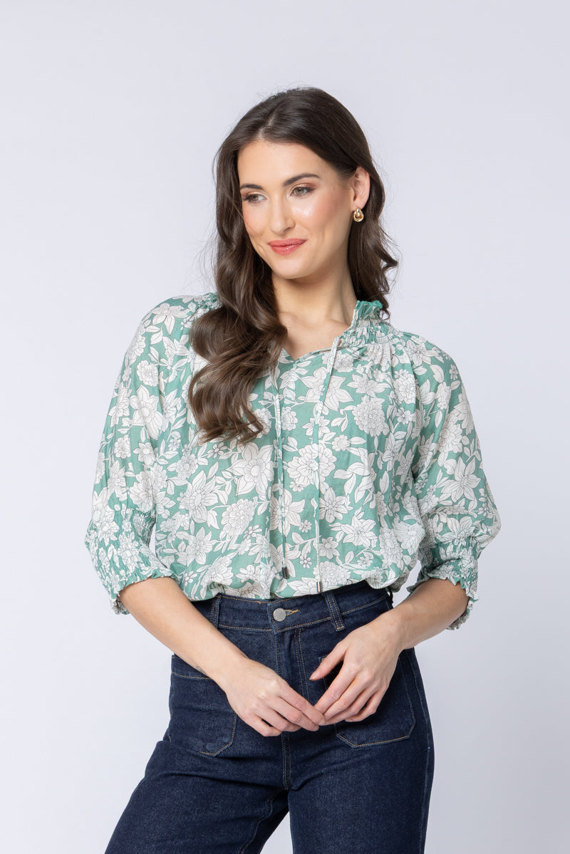 Encourage Top - Sage Bloom