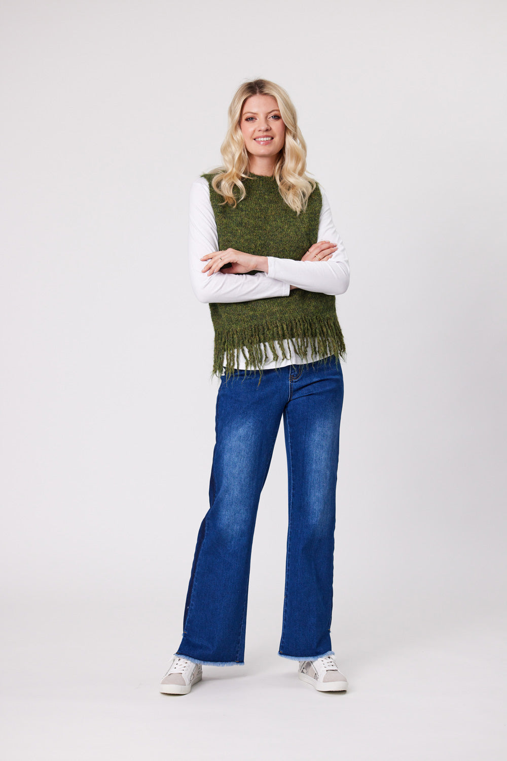 Amy Knit Vest -LTD160 - Khaki - Due March