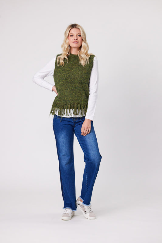 Amy Knit Vest -LTD160 - Khaki - Due March