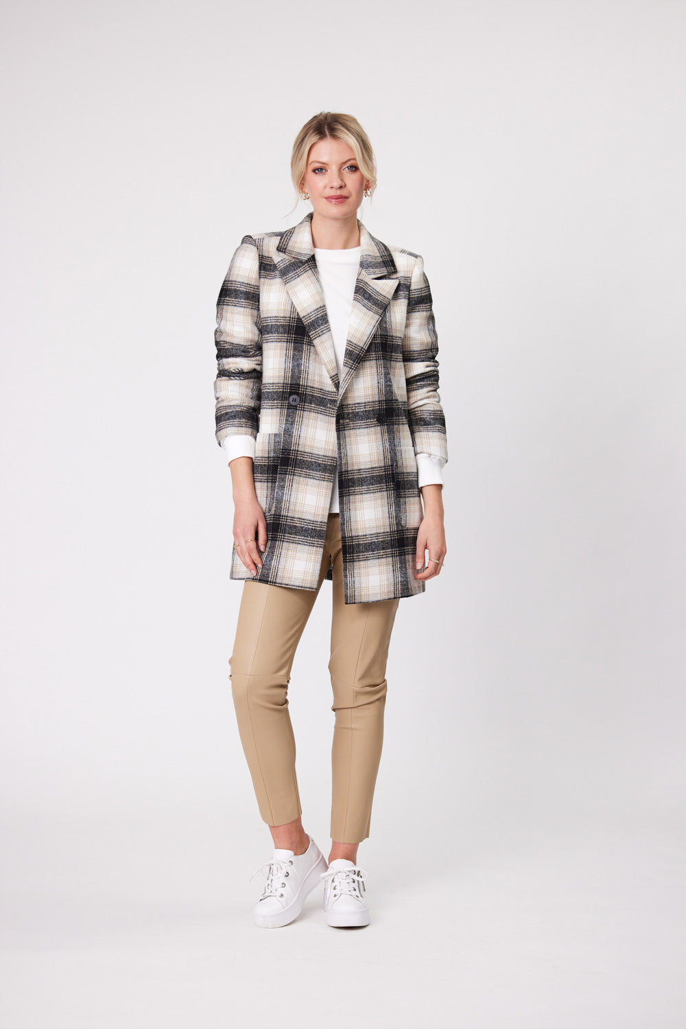 Jenny Coat LTD146 - Neutral Tartan - Due April