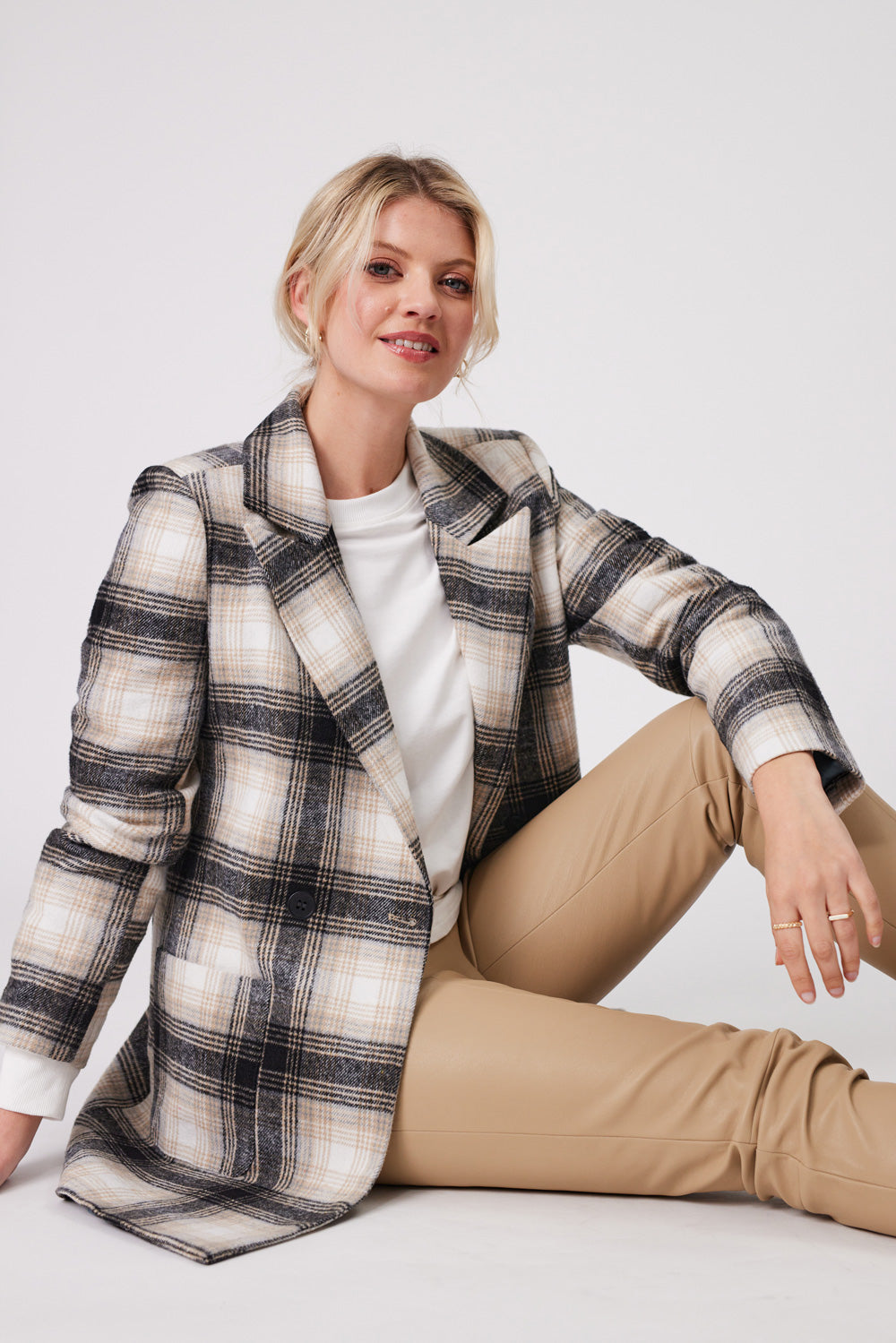 Jenny Coat LTD146 - Neutral Tartan - Due April